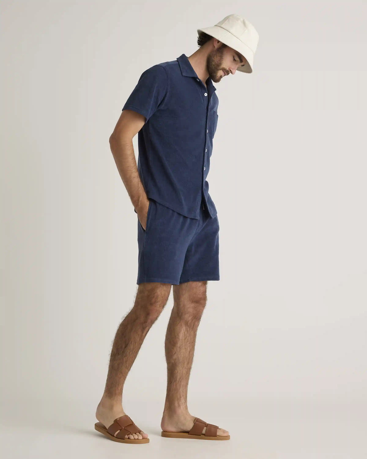 100% Organic Cotton Terry Towel Button Down Polo