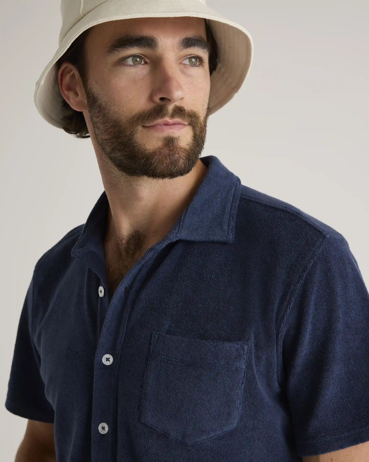100% Organic Cotton Terry Towel Button Down Polo
