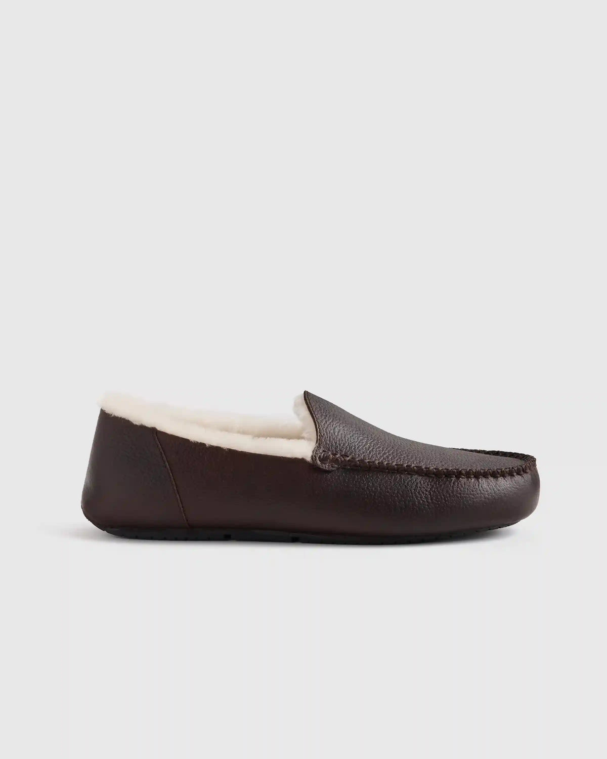 Italian Leather Handstitched Moccasin Slipper