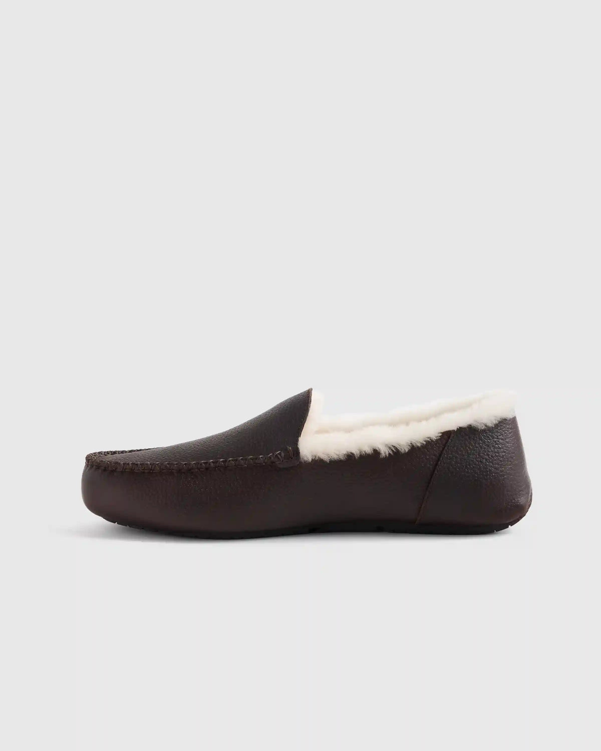 Italian Leather Handstitched Moccasin Slipper