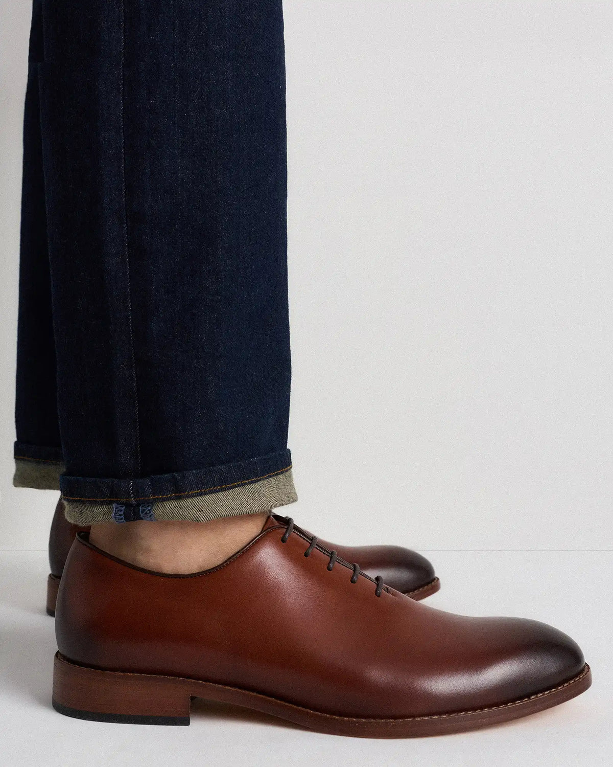 Calfskin Leather Plain Toe Oxford