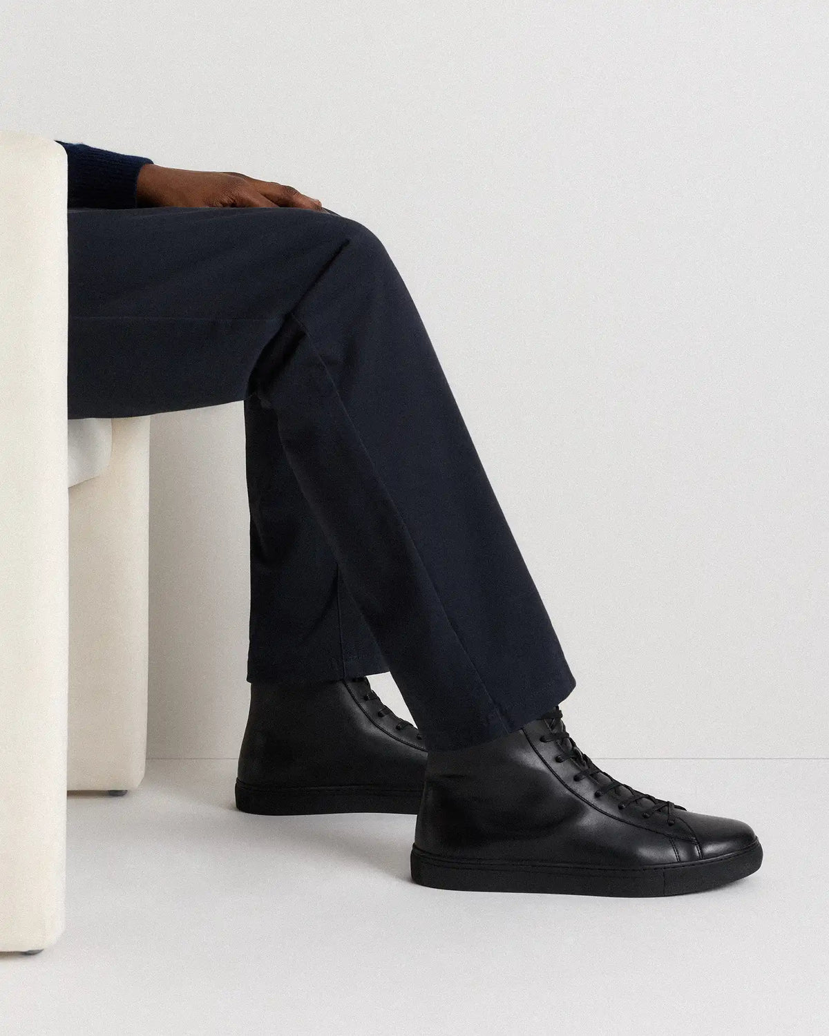 Italian Leather High Top Everyday Sneaker