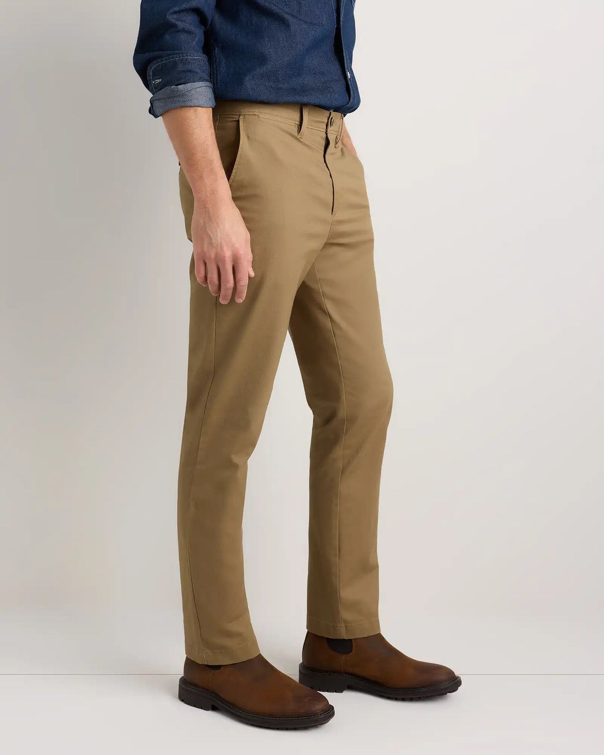 Organic Cotton Stretch Chino Pants - Straight