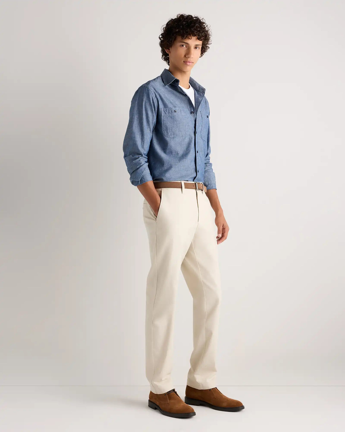 Organic Cotton Stretch Chino Pants - Straight