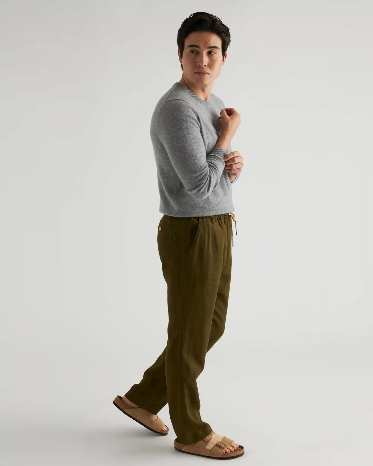 100% European Linen Drawstring Beach Pants