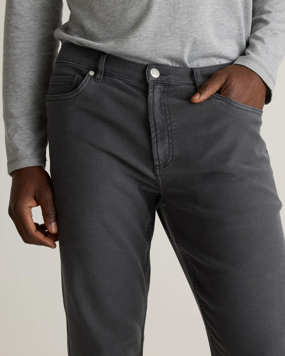 French Terry 5-Pocket Pants - Slim