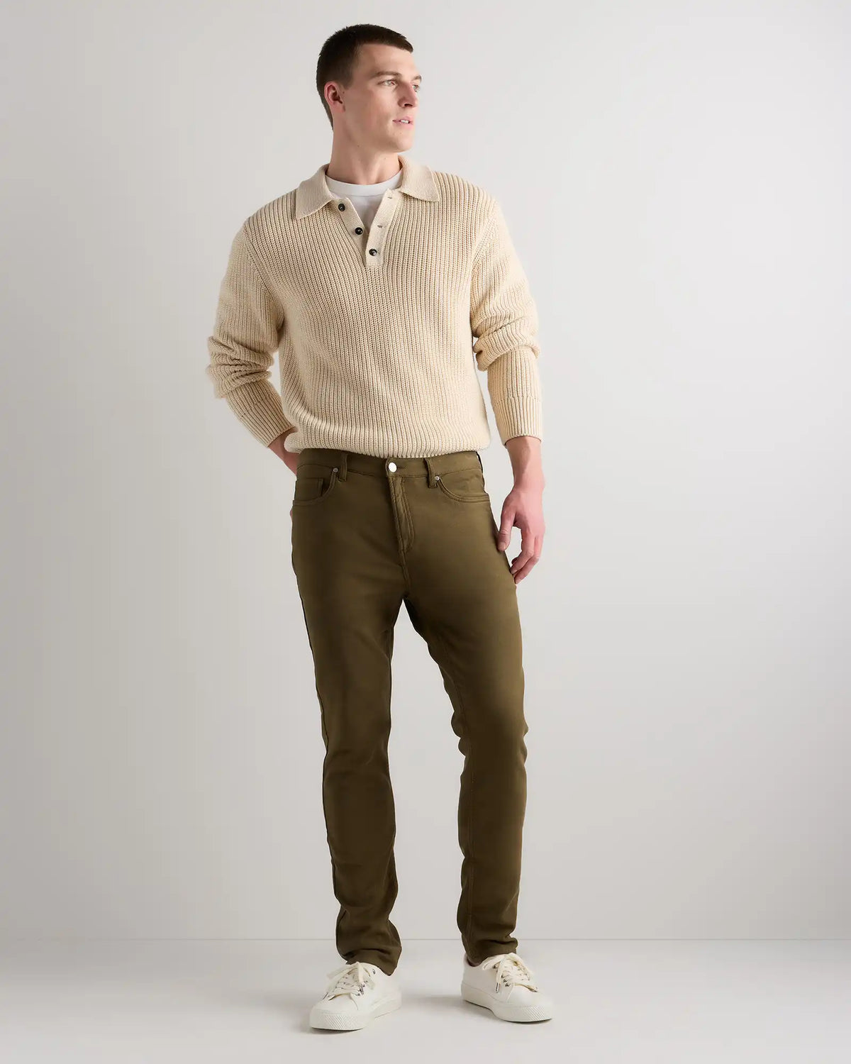 French Terry 5-Pocket Pants - Slim