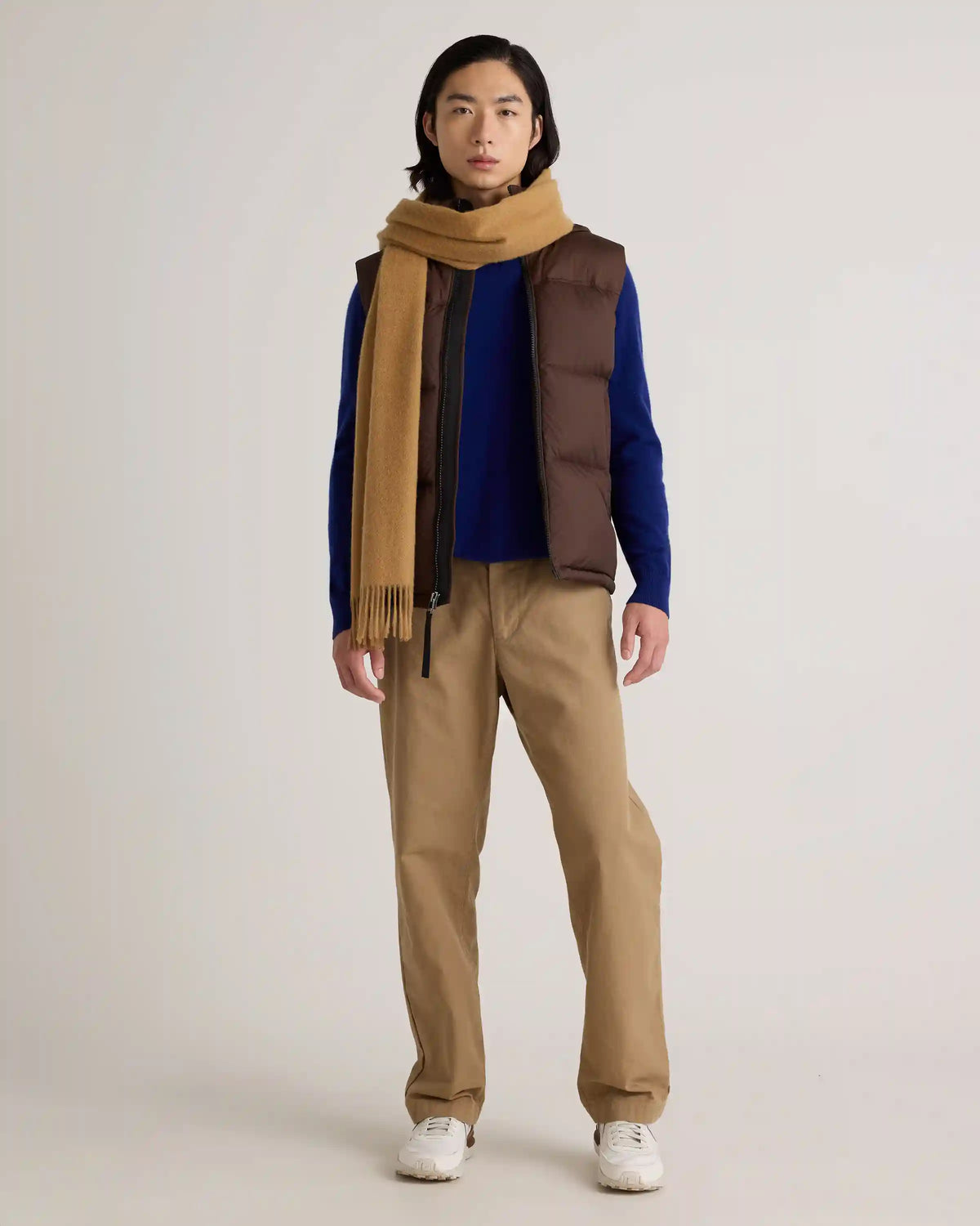 Mongolian Cashmere Woven Fringe Scarf