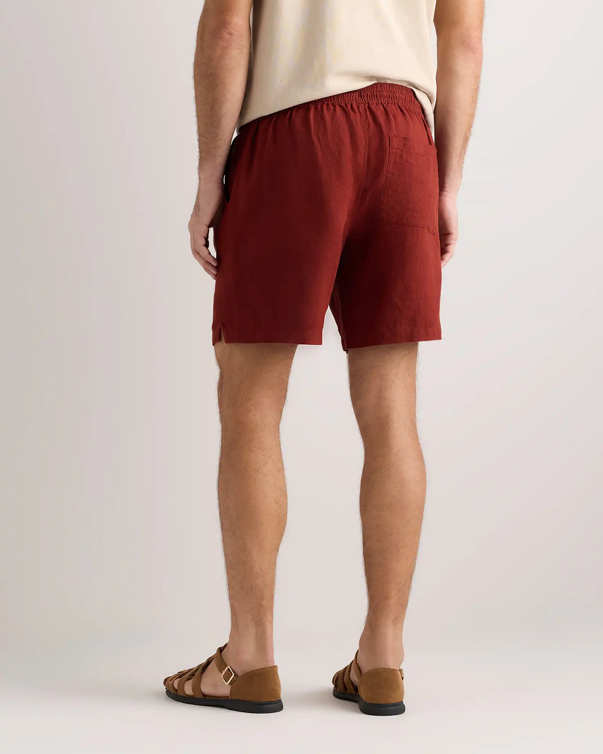 100% European Linen Drawstring Beach Shorts - 7"