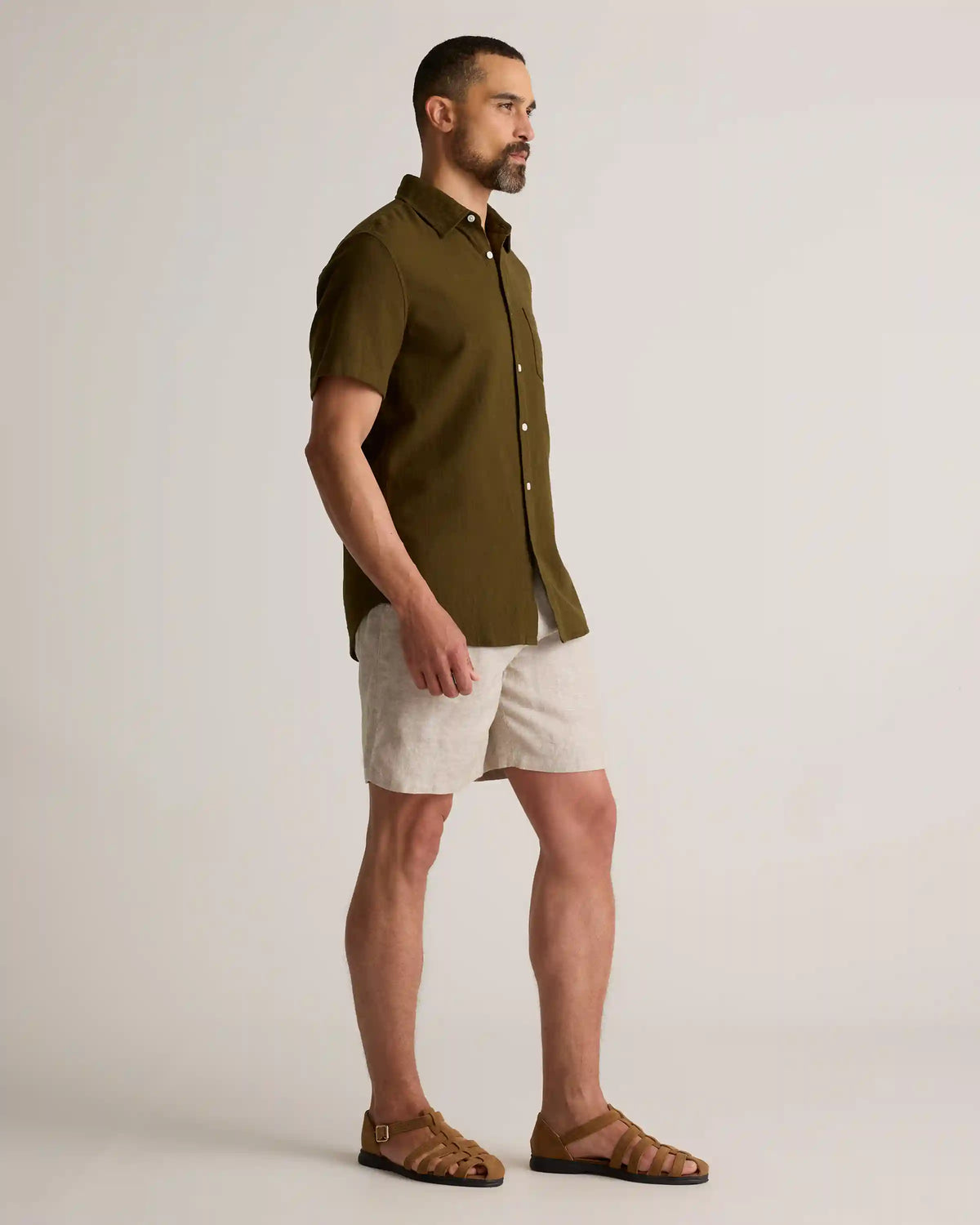 100% European Linen Drawstring Beach Shorts - 7"