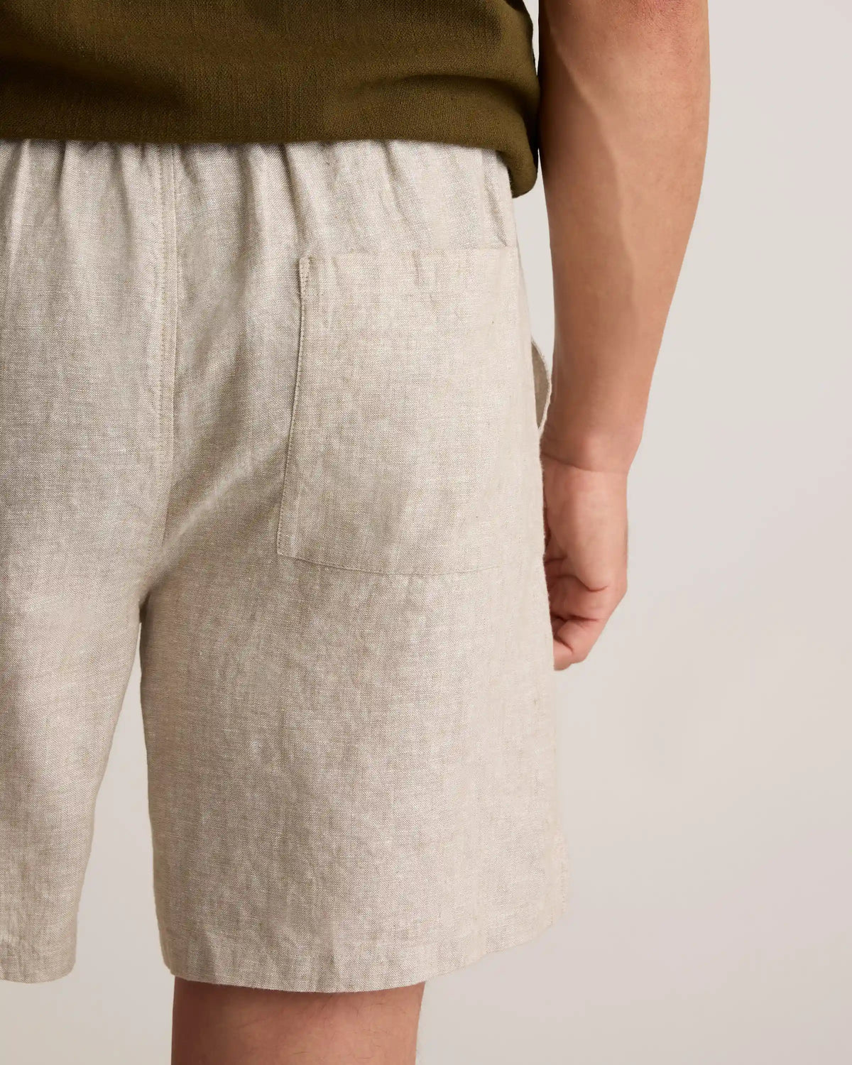 100% European Linen Drawstring Beach Shorts - 7"