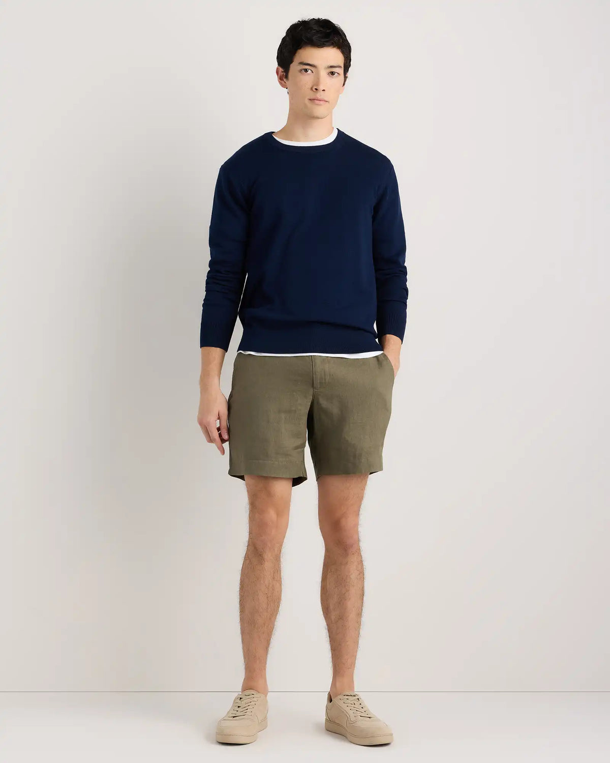 100% European Linen Trouser Shorts - 7"