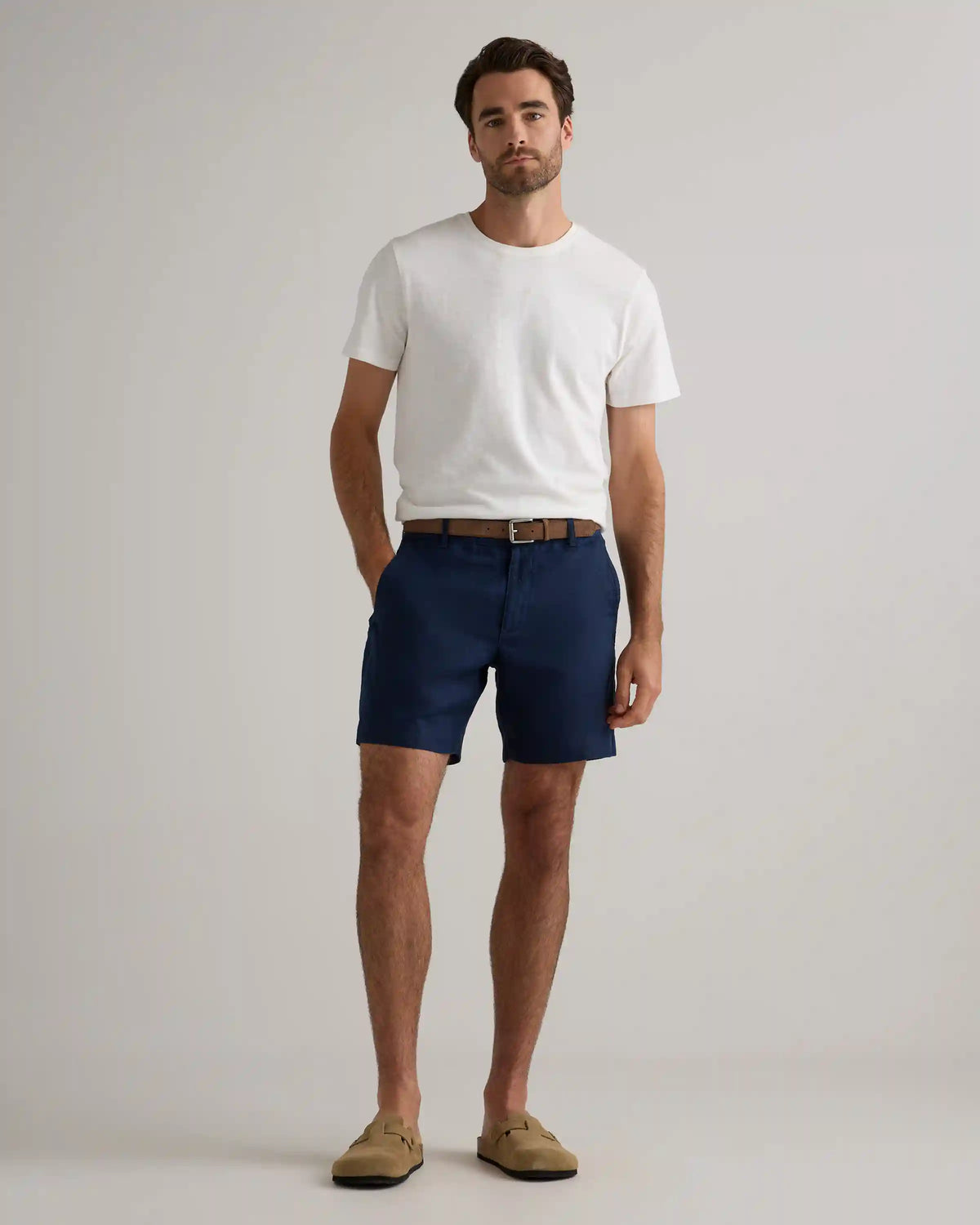 100% European Linen Trouser Shorts - 7"