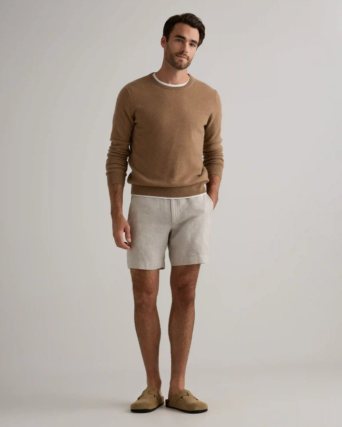 100% European Linen Trouser Shorts - 7"