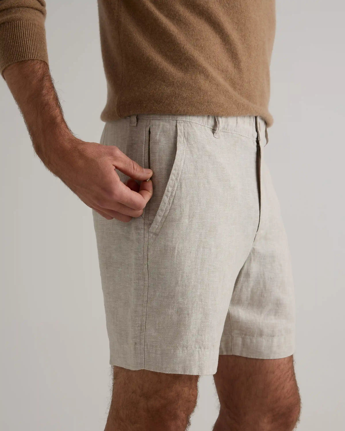 100% European Linen Trouser Shorts - 7"
