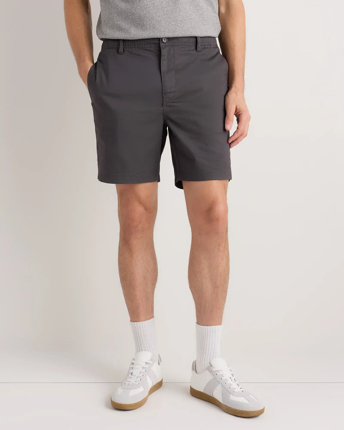 Organic Stretch Cotton Pull On Chino Shorts - 7"
