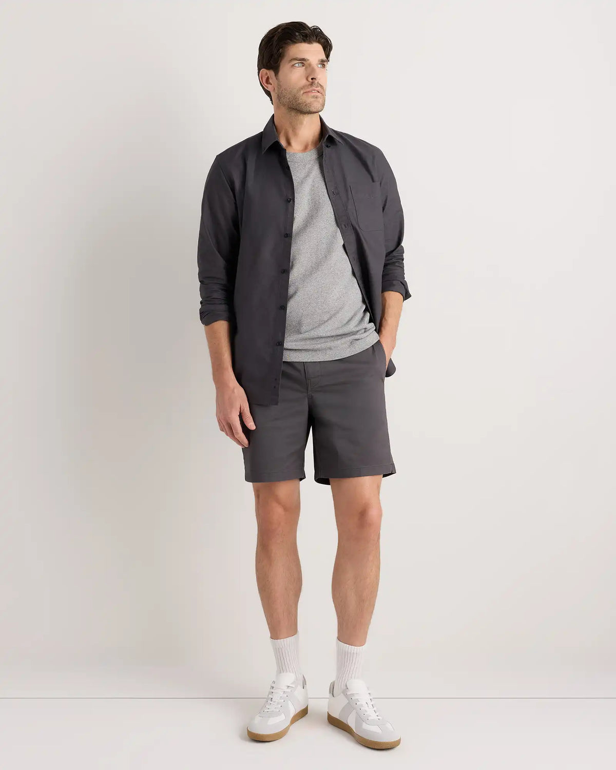 Organic Stretch Cotton Pull On Chino Shorts - 7"