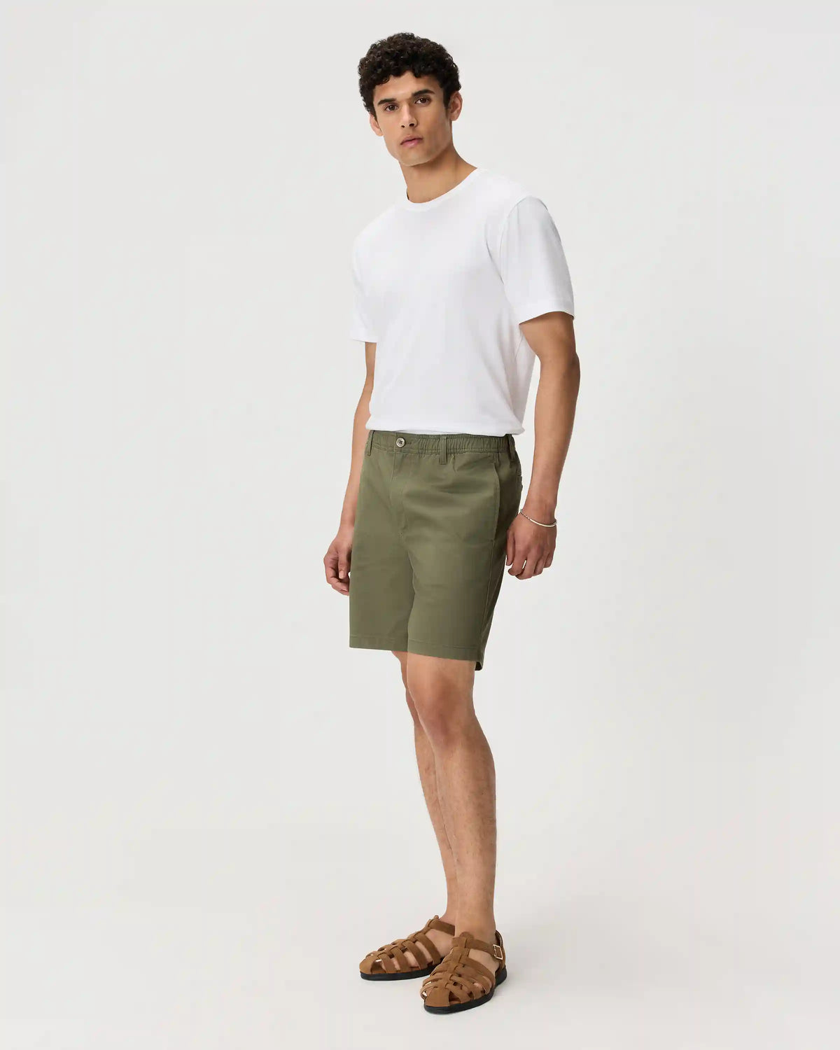 Organic Stretch Cotton Pull On Chino Shorts - 7"