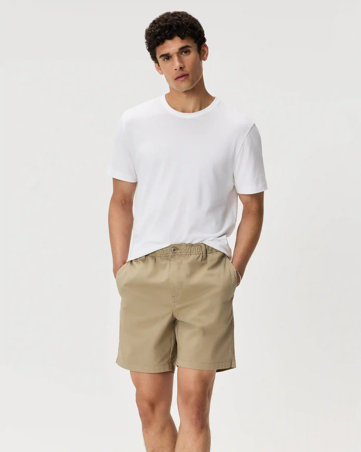 Organic Stretch Cotton Pull On Chino Shorts - 7"