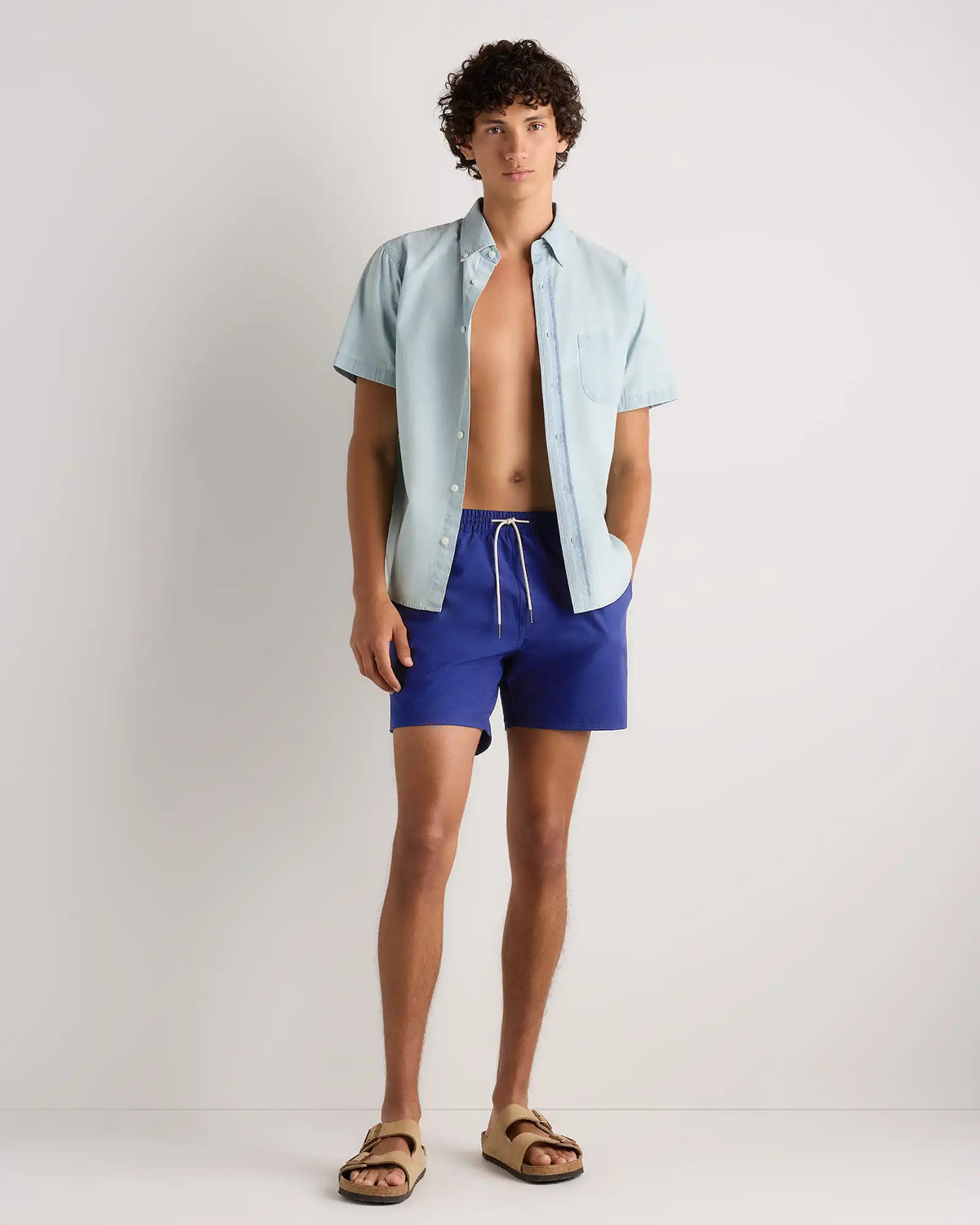 Seersucker Swim Trunks - 5.5"