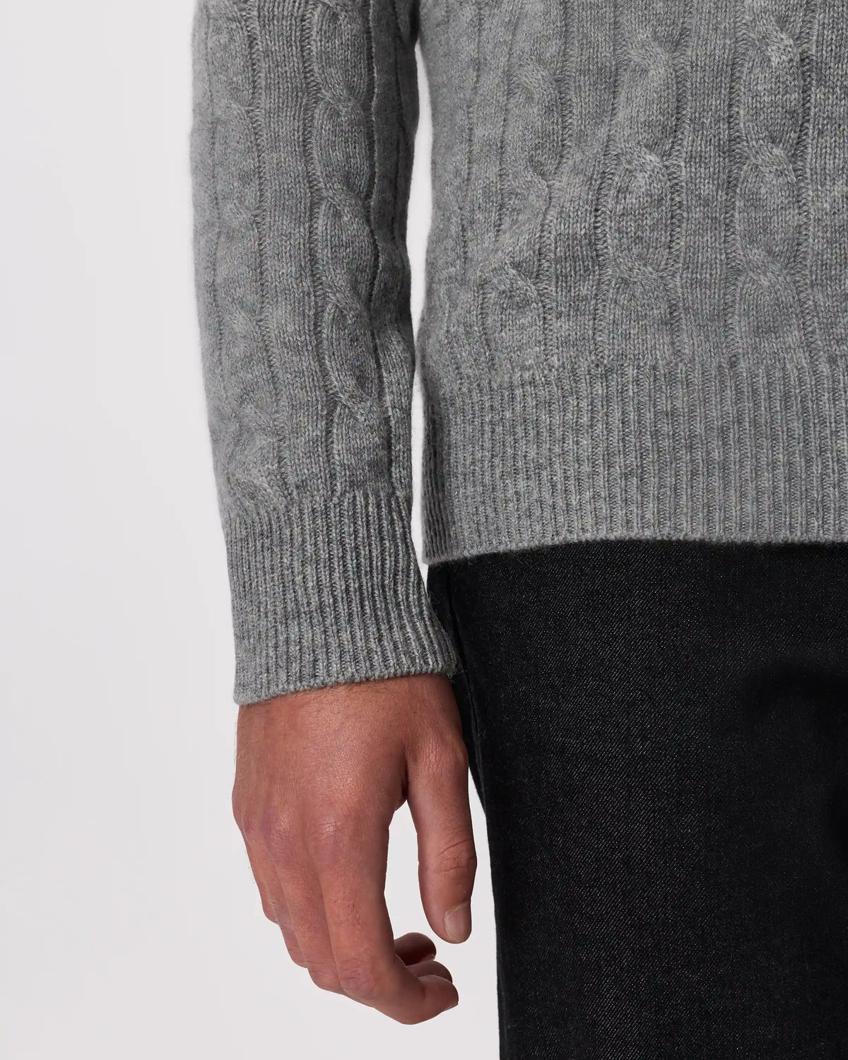 Mongolian Cashmere Classic Cable Crewneck Sweater