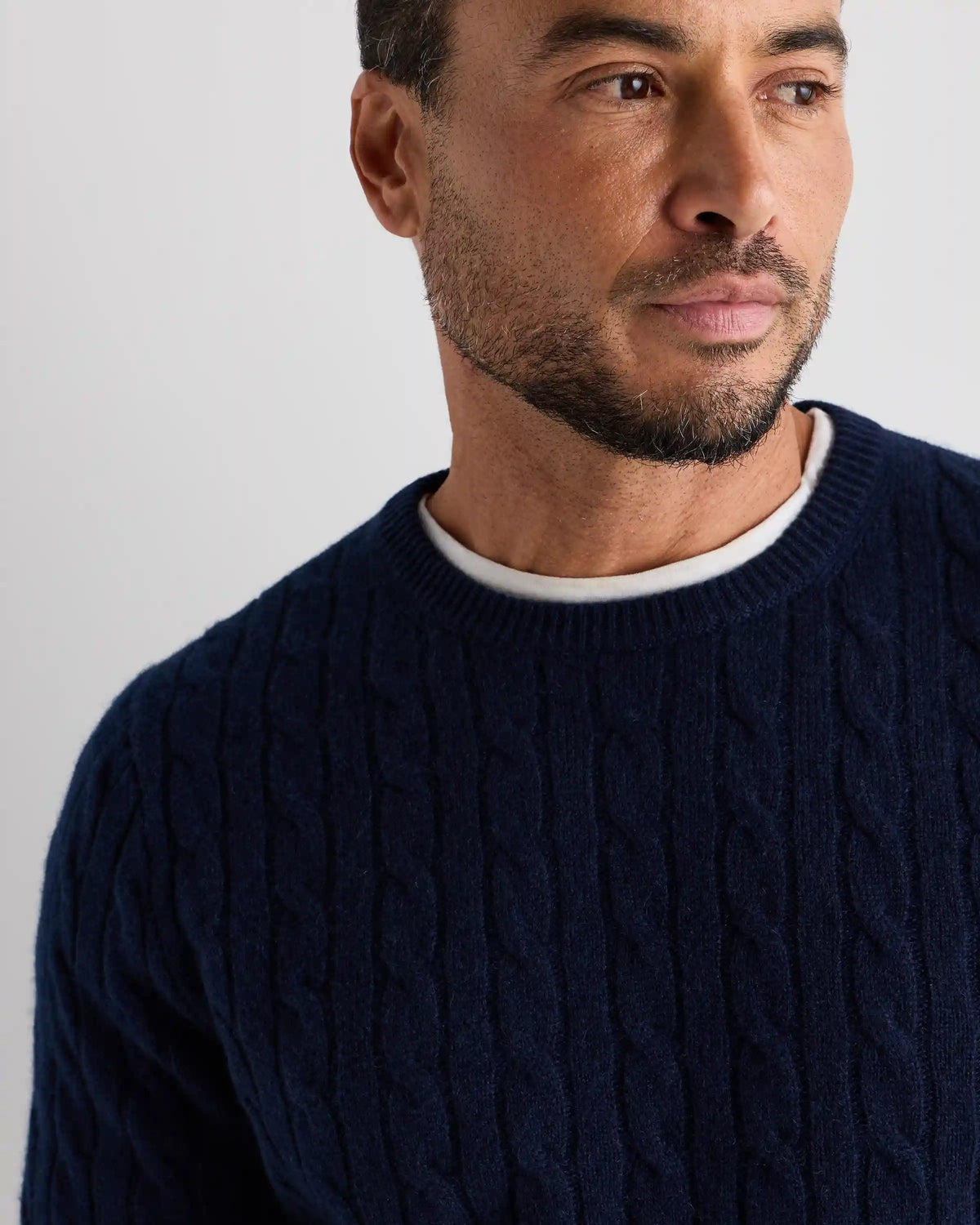 Mongolian Cashmere Classic Cable Crewneck Sweater