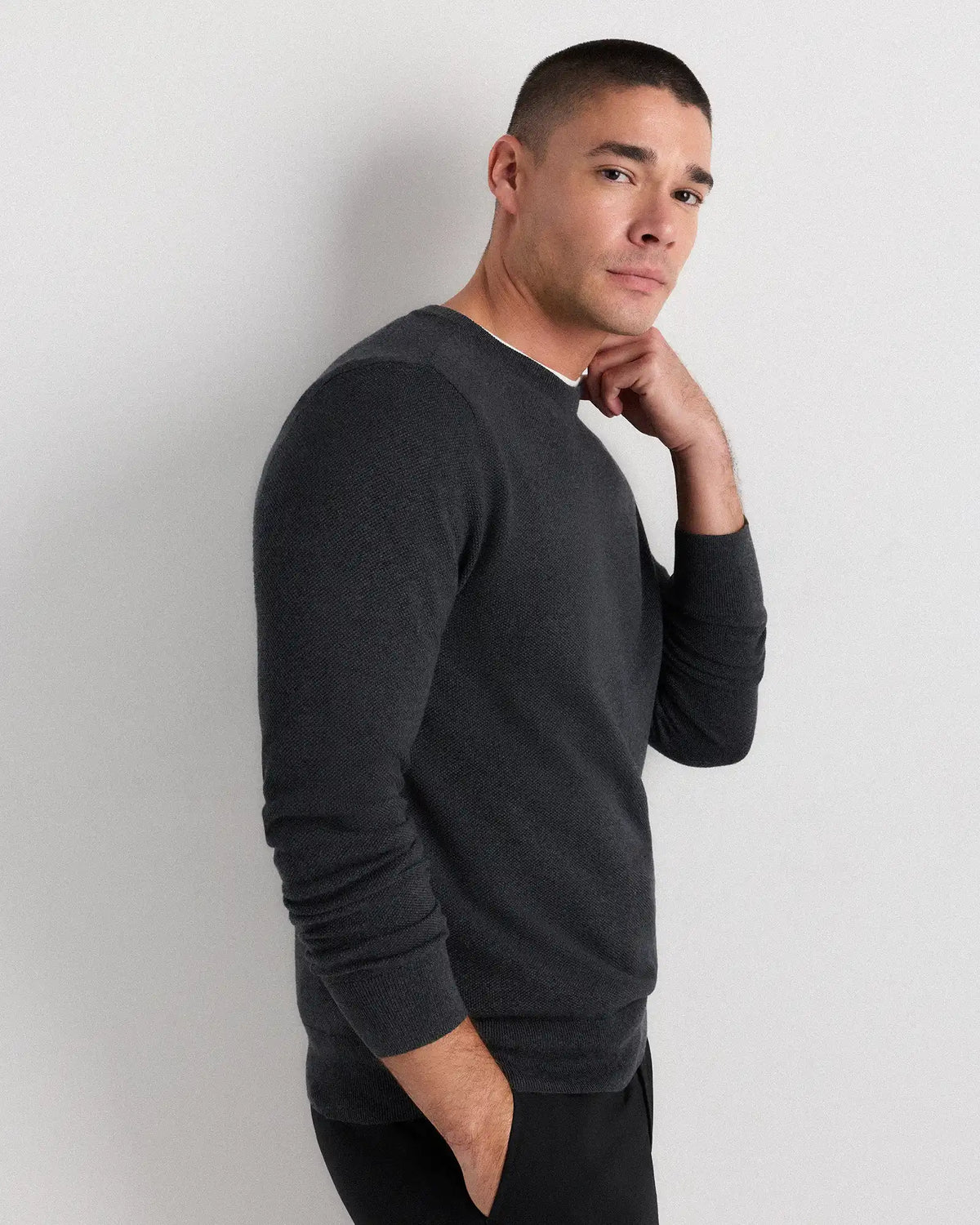100% Organic Cotton Pique Crewneck Sweater