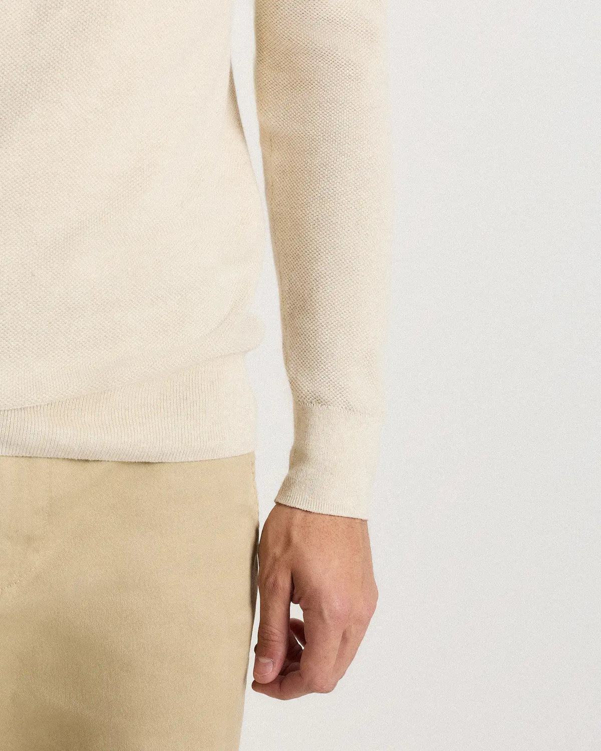 100% Organic Cotton Pique Crewneck Sweater