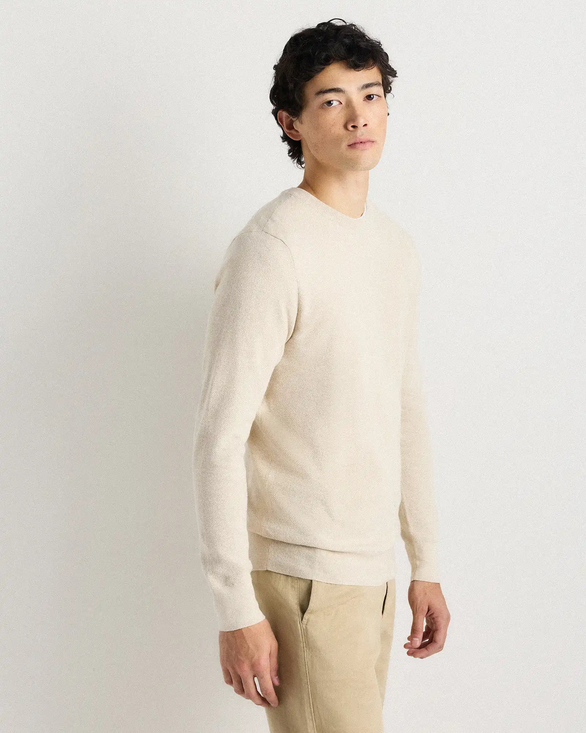 100% Organic Cotton Pique Crewneck Sweater