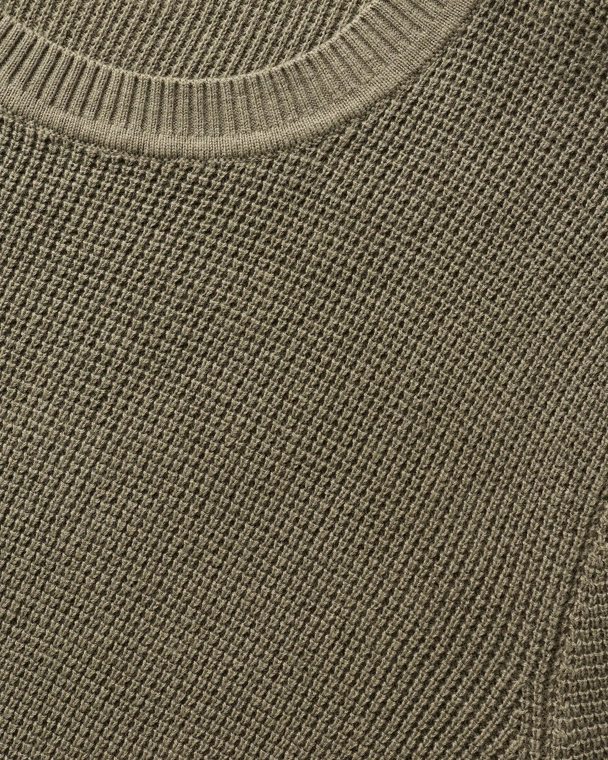 Organic Cotton Cashmere Waffle Crewneck Sweater