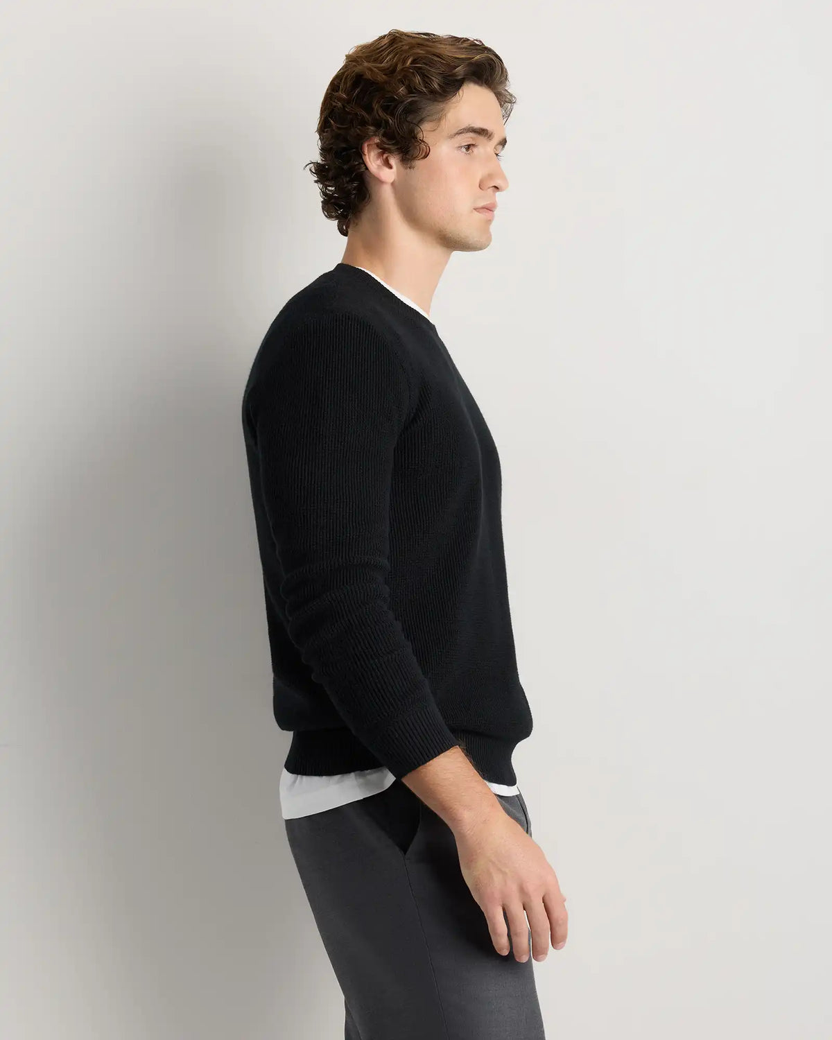 Organic Cotton Cashmere Waffle Crewneck Sweater