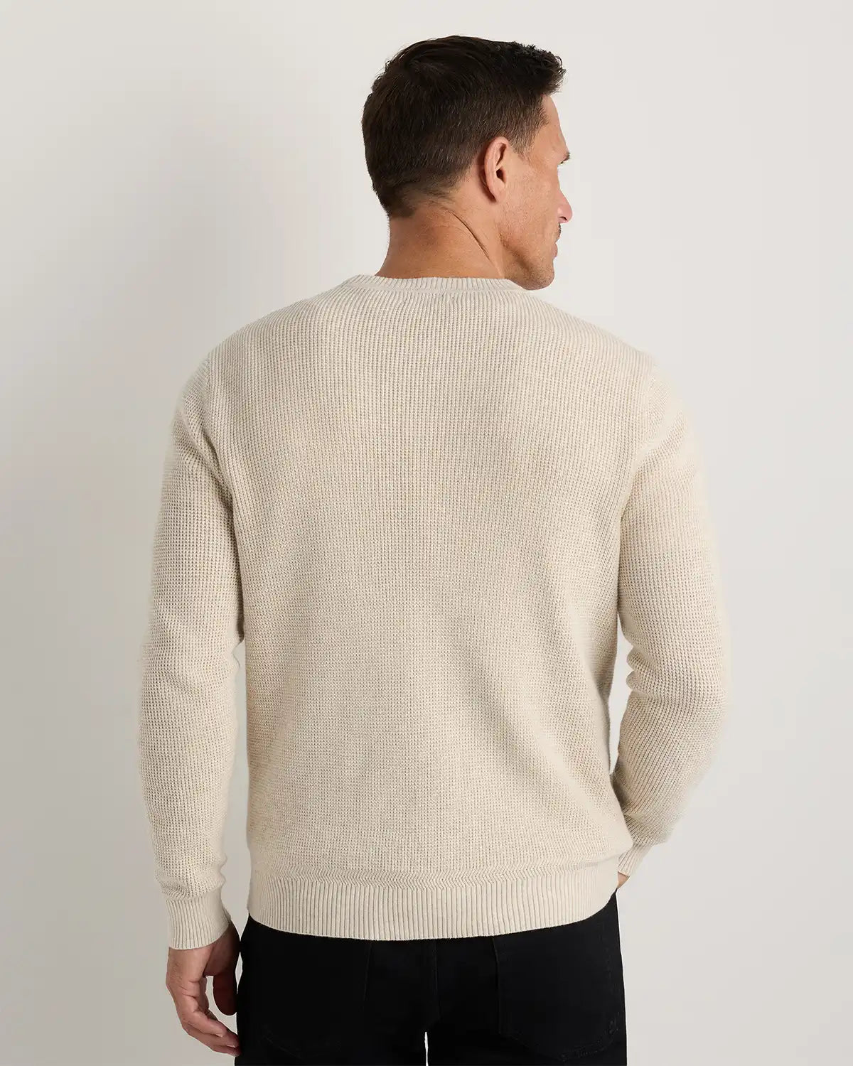Organic Cotton Cashmere Waffle Crewneck Sweater