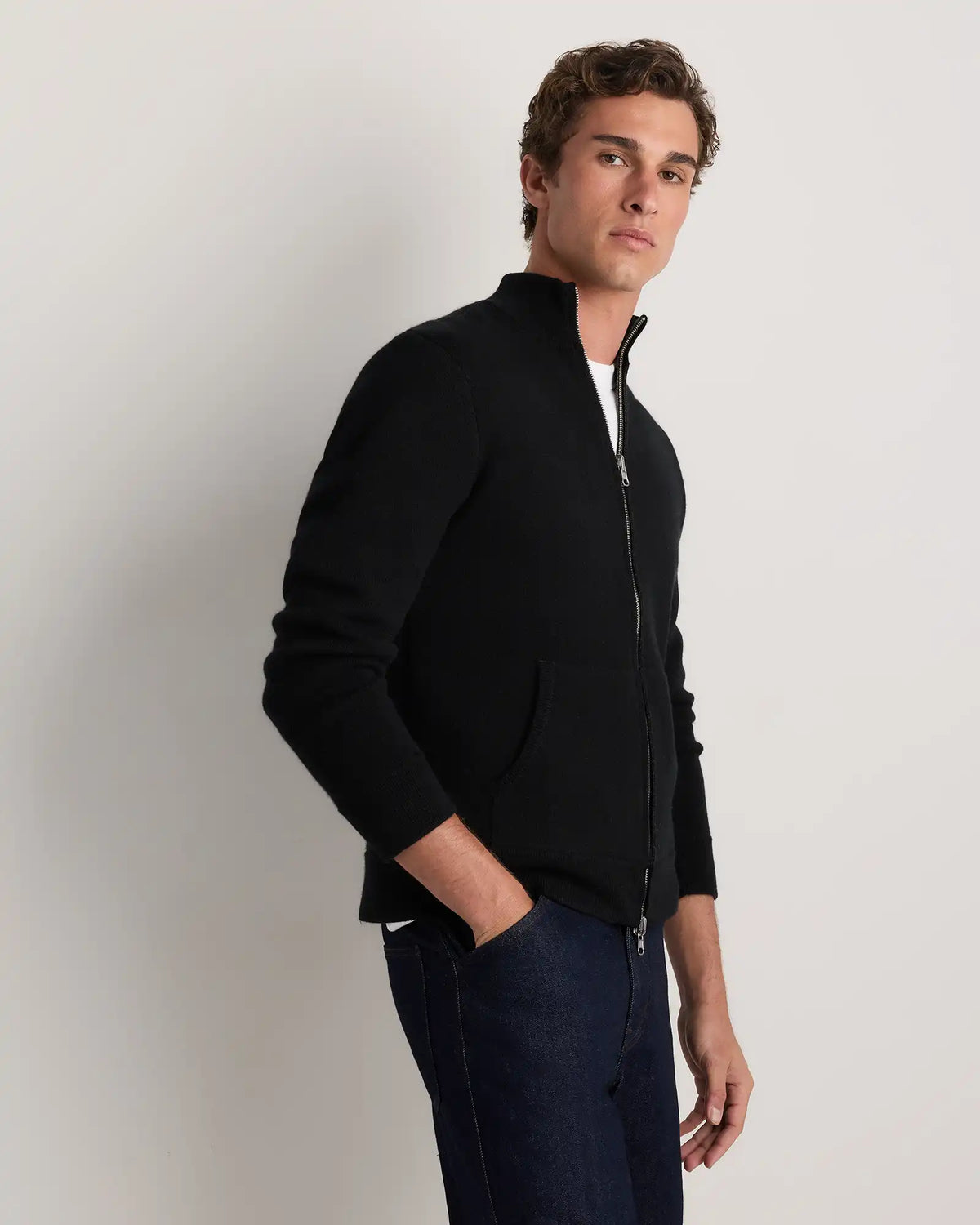 100% Reversible Cashmere Full Zip Sweater