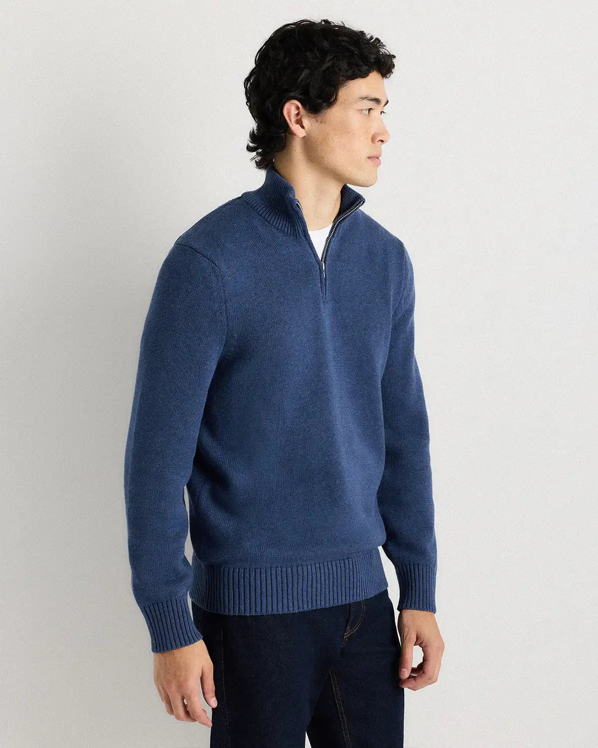100% Organic Cotton Quarter-Zip Sweater