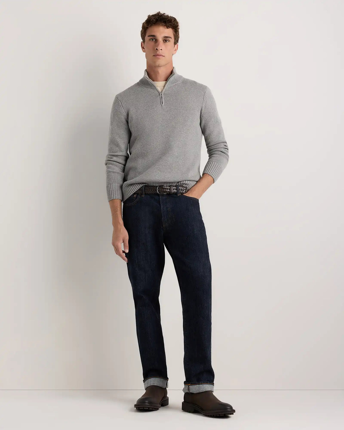 100% Organic Cotton Quarter-Zip Sweater