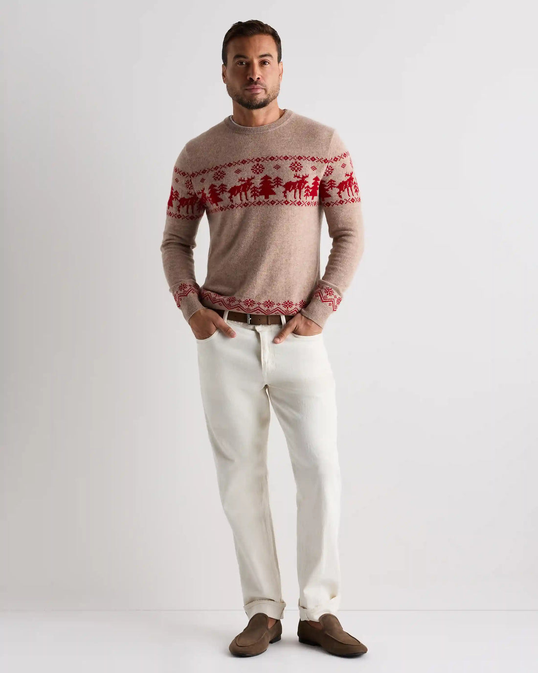 Mongolian Cashmere Fair Isle Christmas Sweater