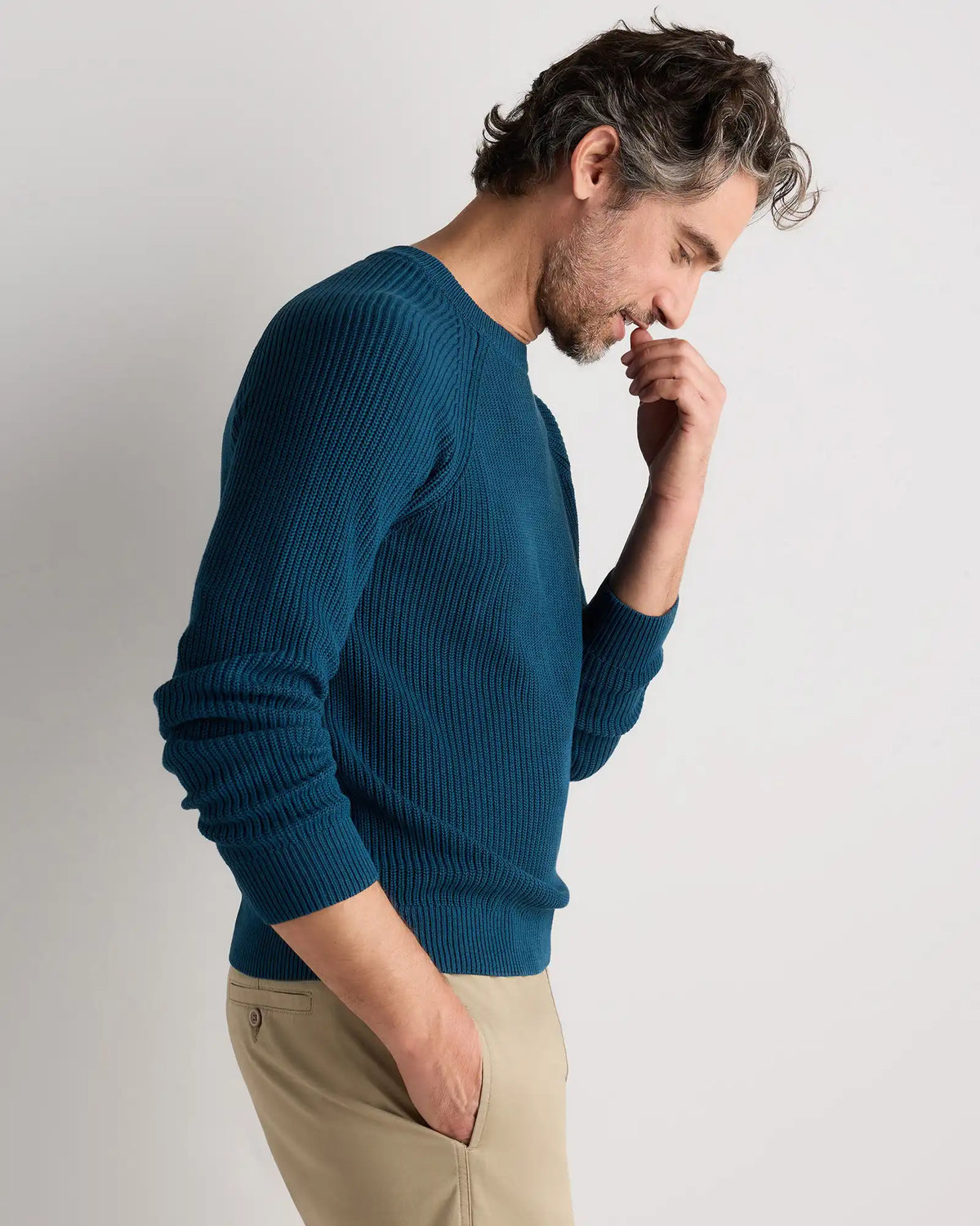 100% Organic Cotton Ribbed Crewneck Sweater