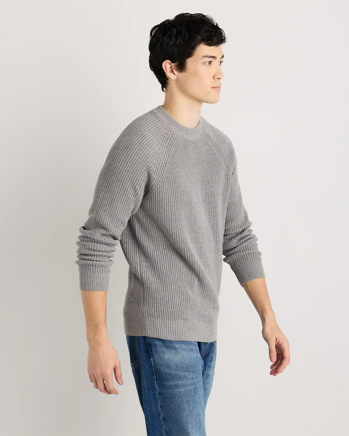 100% Organic Cotton Ribbed Crewneck Sweater
