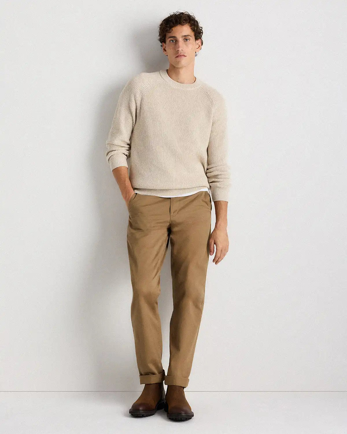 100% Organic Cotton Ribbed Crewneck Sweater