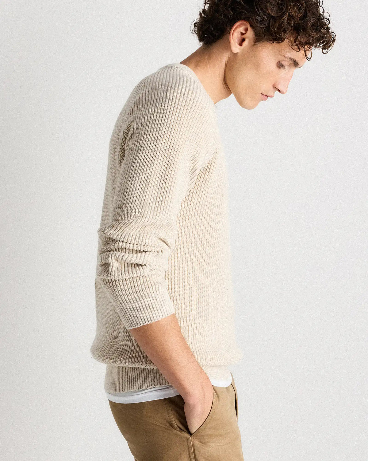 100% Organic Cotton Ribbed Crewneck Sweater