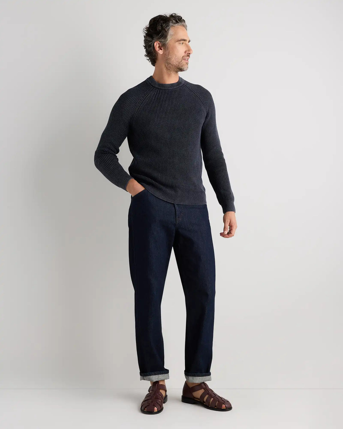100% Organic Cotton Ribbed Crewneck Sweater