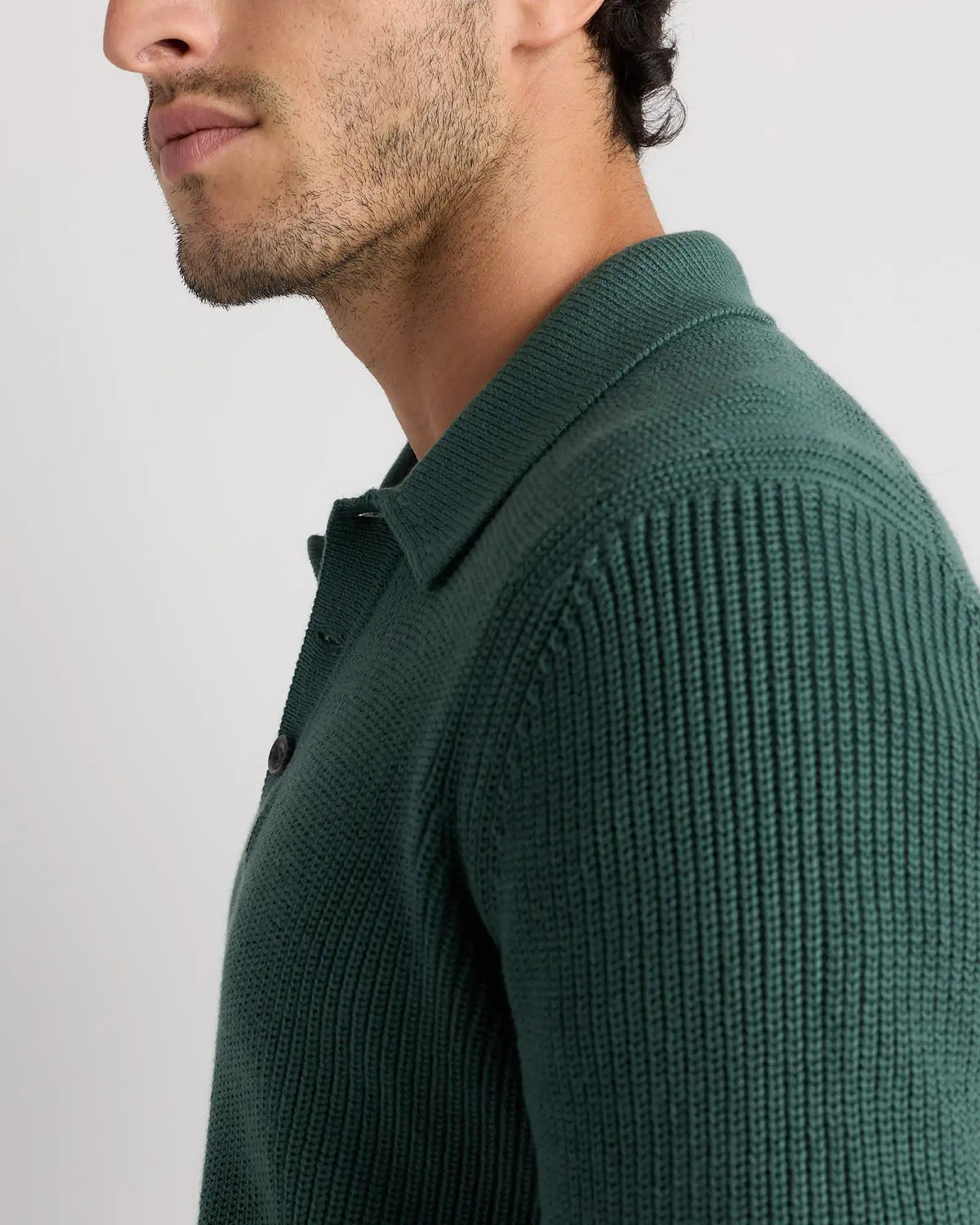 100% Organic Cotton Ribbed Polo Sweater