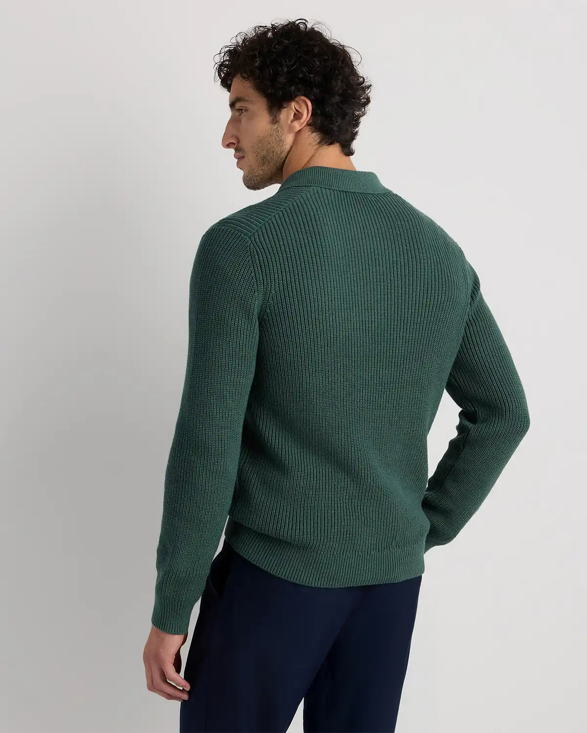 100% Organic Cotton Ribbed Polo Sweater