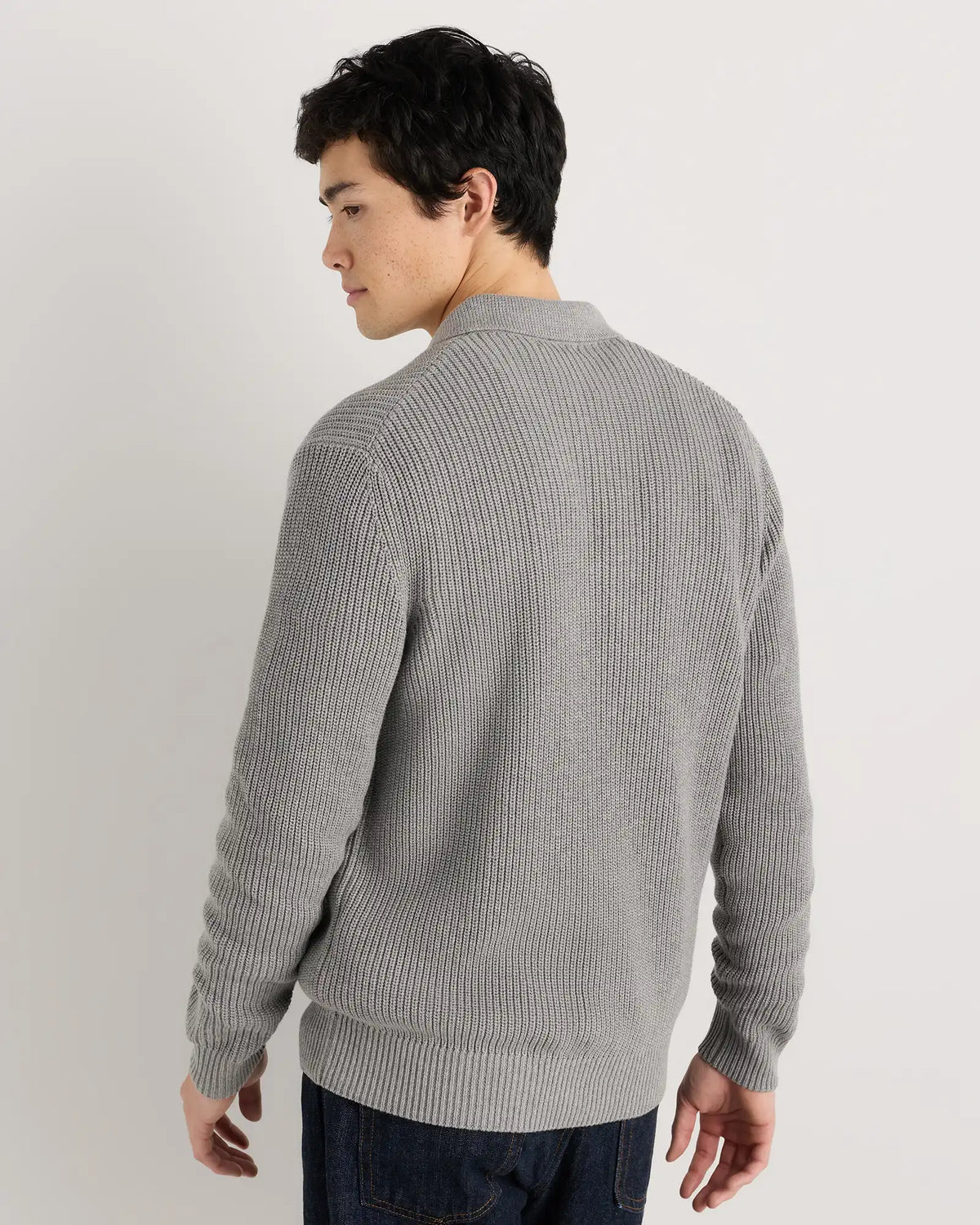 100% Organic Cotton Ribbed Polo Sweater