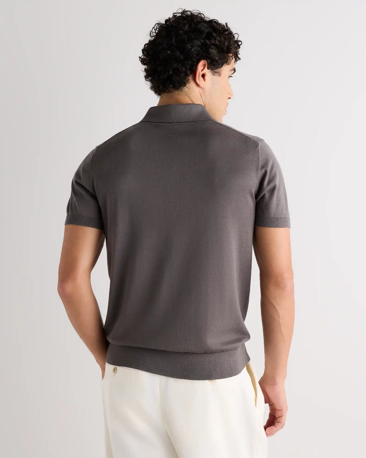 Cotton-Silk Johnny Collar Polo