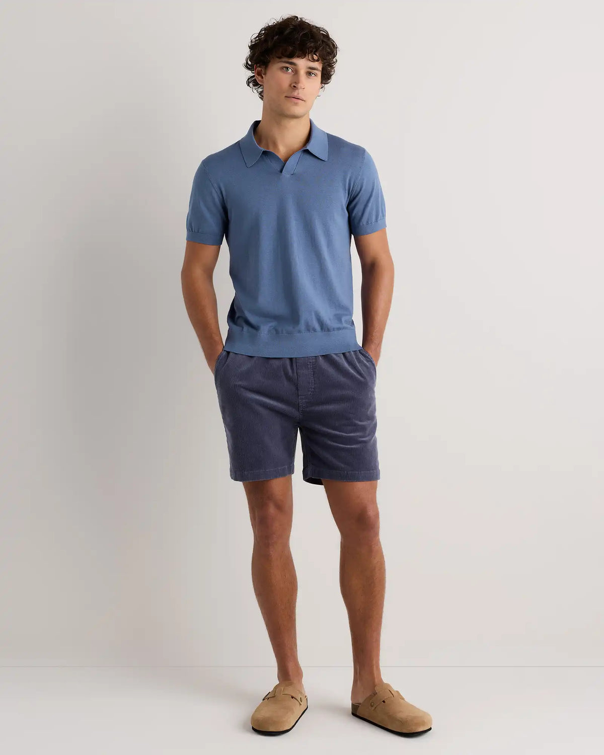 Cotton-Silk Johnny Collar Polo