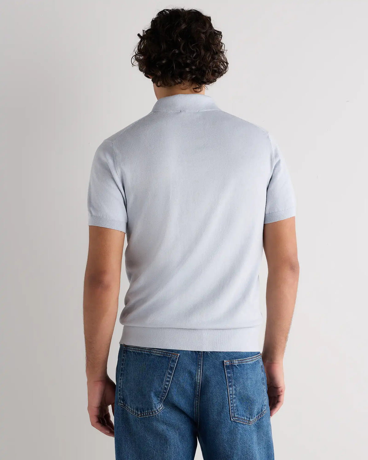 Cotton-Silk Johnny Collar Polo