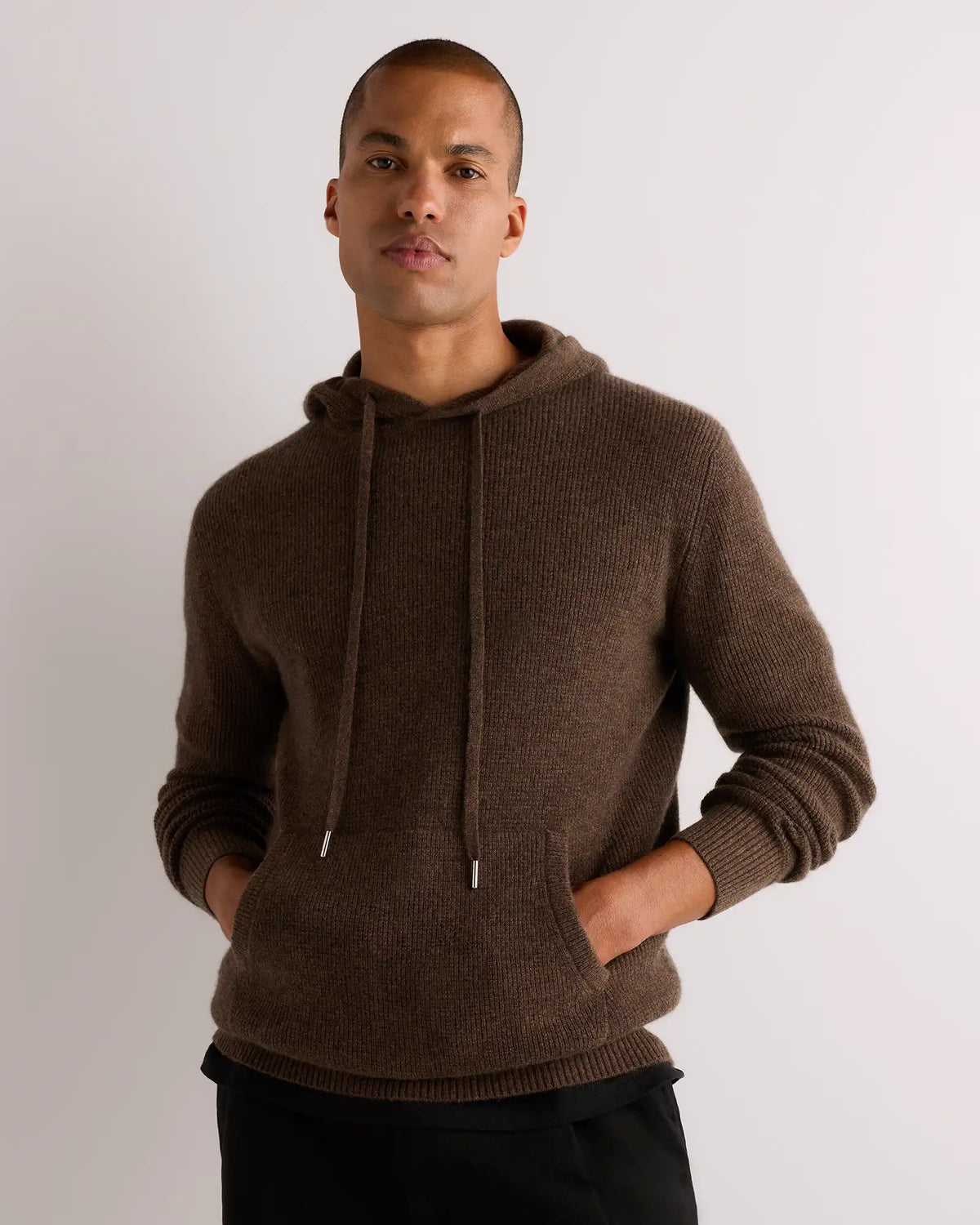 100% Mongolian Cashmere Waffle Hoodie