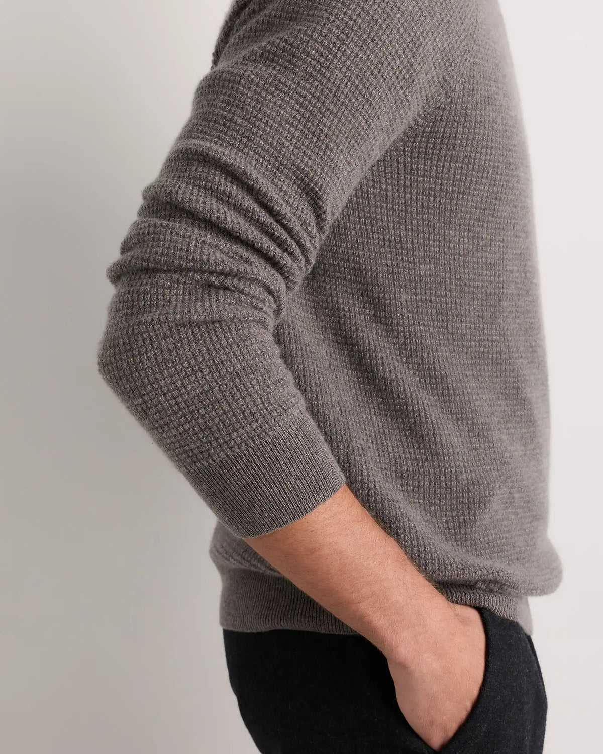 Mongolian Cashmere Waffle Sweatshirt
