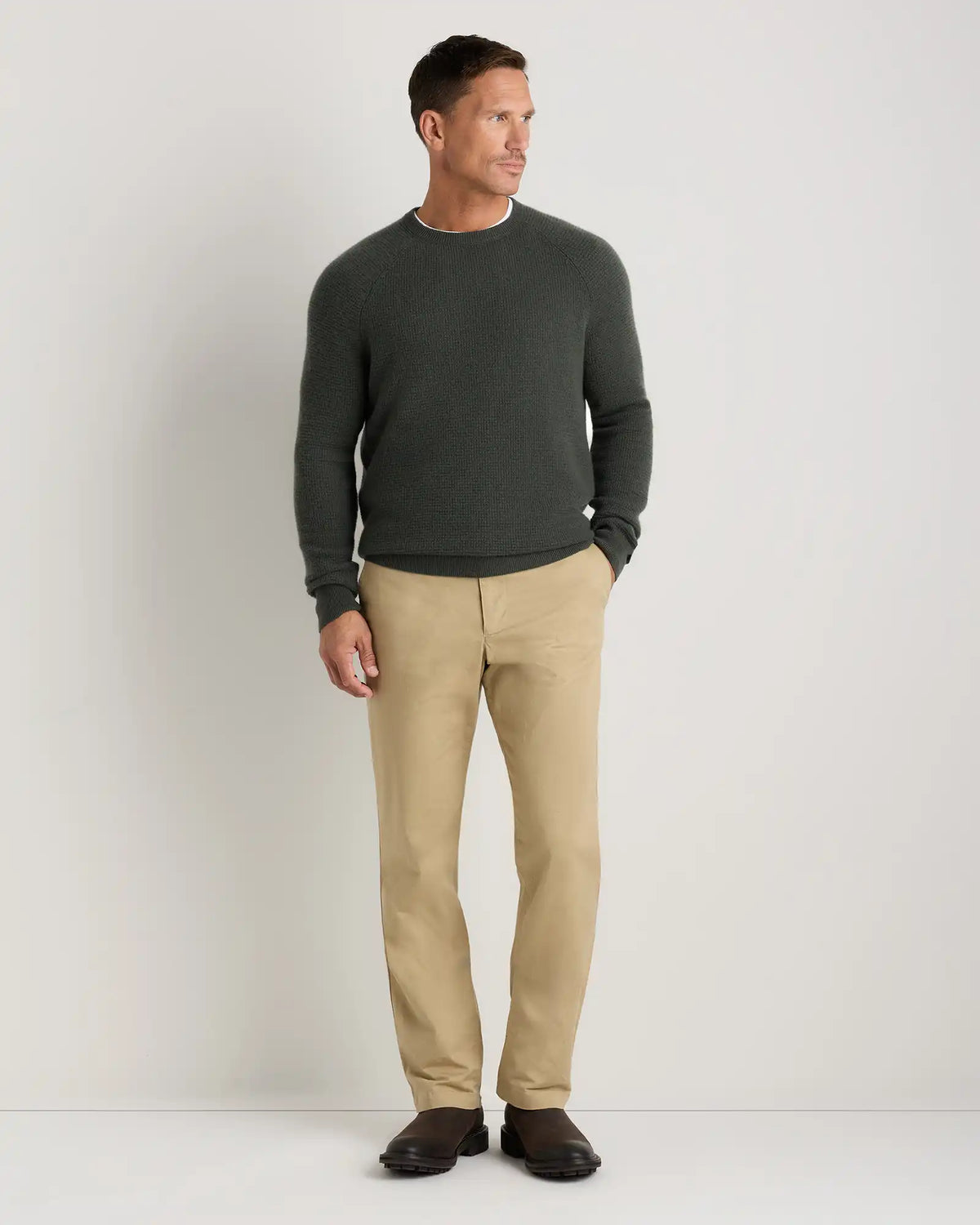 Mongolian Cashmere Waffle Sweatshirt